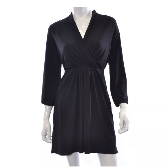 Bar III Deep V dress tie back LBD sexy pockets - Picture 5 of 8